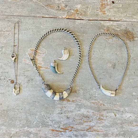 ♥️ Gypsy Silver ♥️ Sterling Silver & MOP Hand Stamped Horseshoe Pendant - Picture 7 of 7